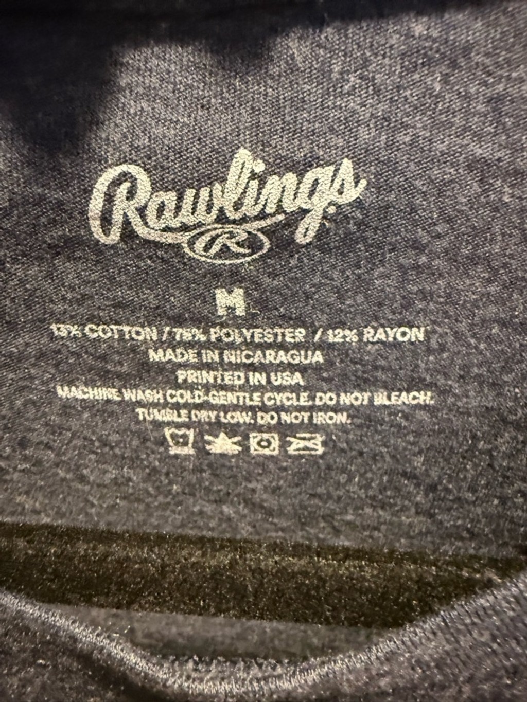 Rawlings Heather Gray Short-Sleeve Tee with Red and Cream Flag Graphic