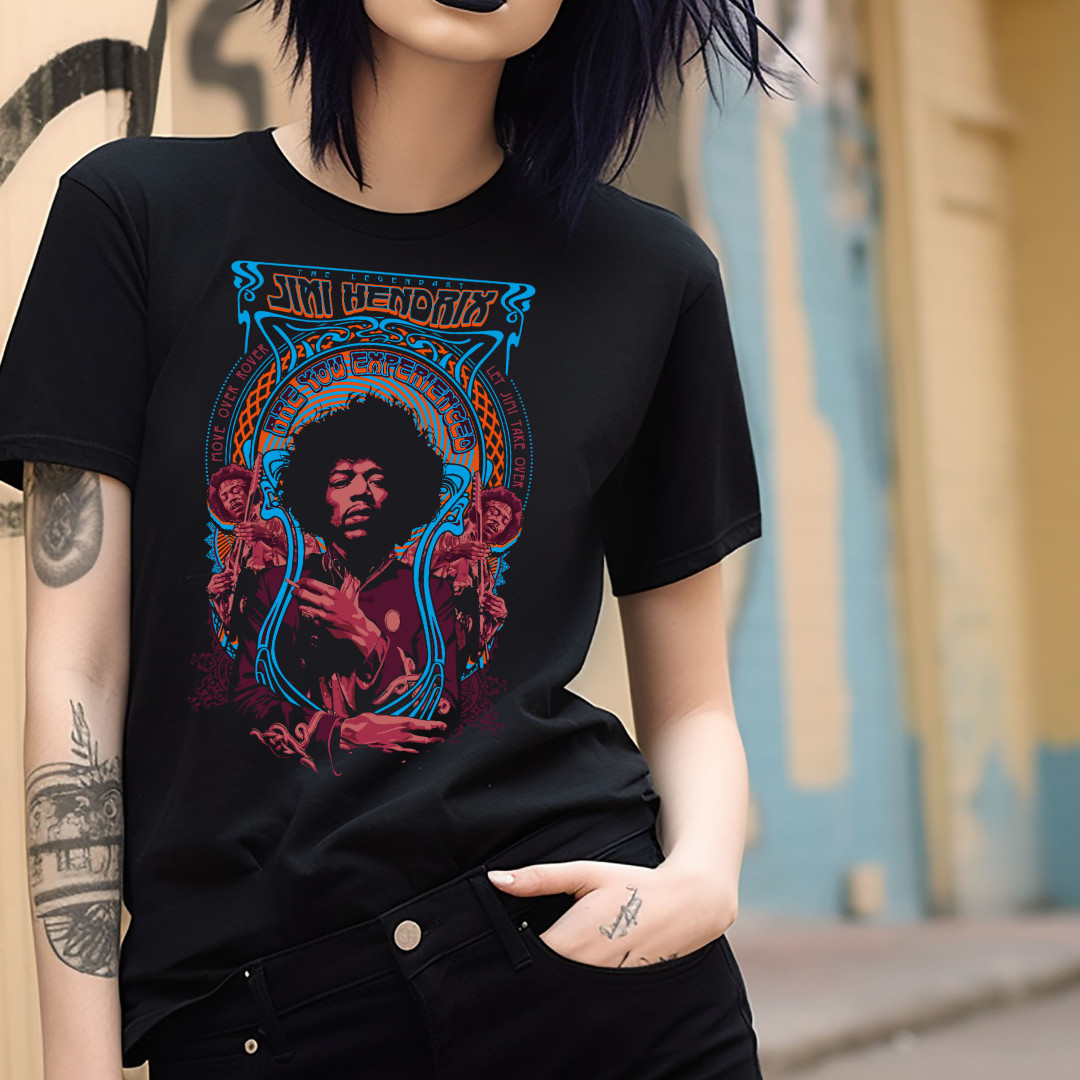 Jimi Hendrix Are You Experienced Classic Rock Band T-Shirt Black S-3XL
