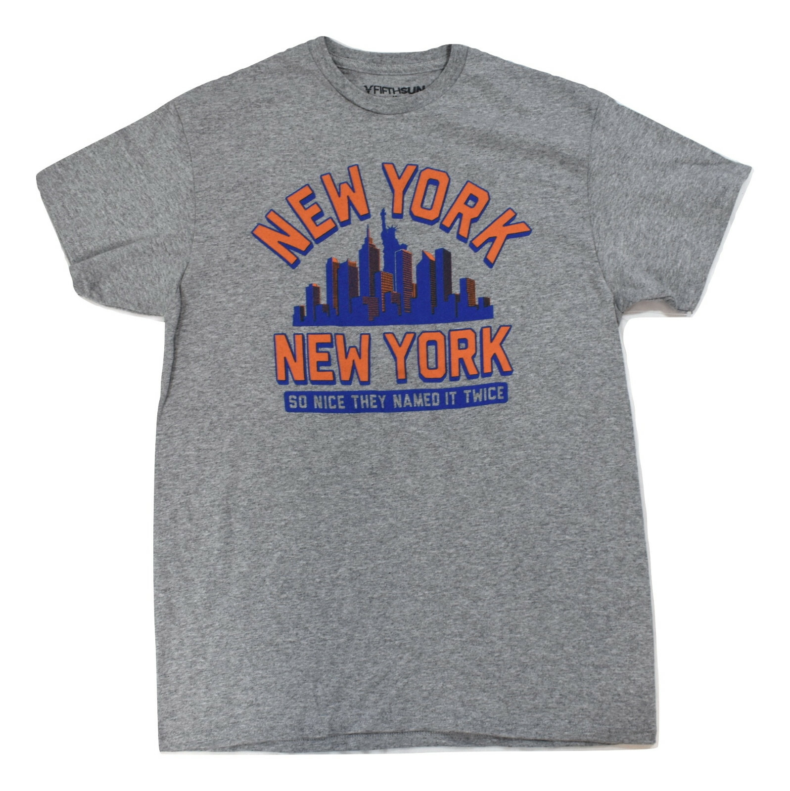 Fifth Sun Mens New York The City So Nice They Named It Twice Gray Shirt New S-XL