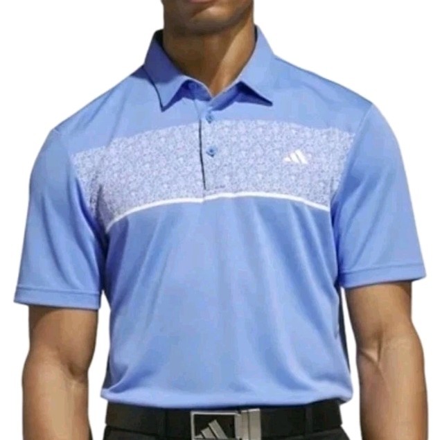 Adidas Men’s Stretch Golf Polo Shirt Medium Short Sleeve Geometric New W/O Tags