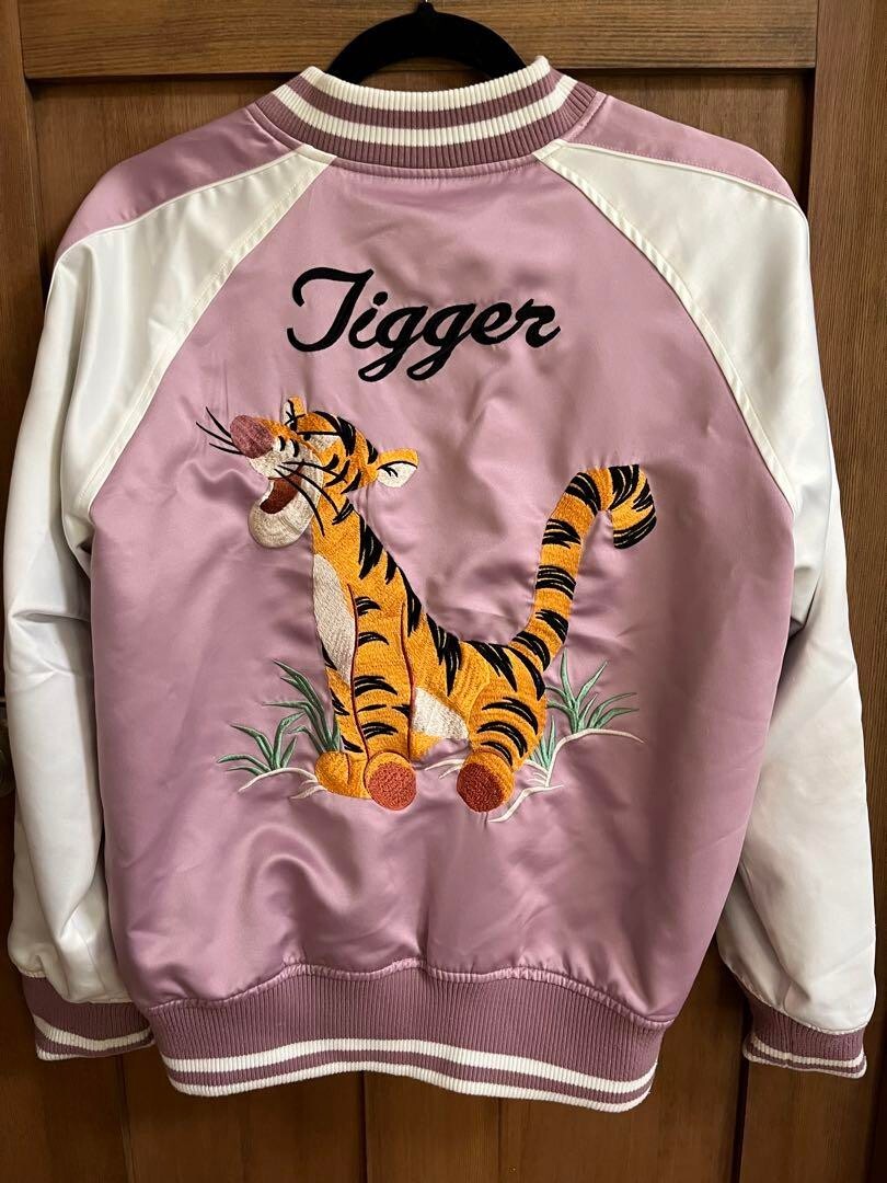 Tokyo Disney Resort Varsity Jacket Tigger Pink Jumper Sukajan TDR S(US XS) F/S