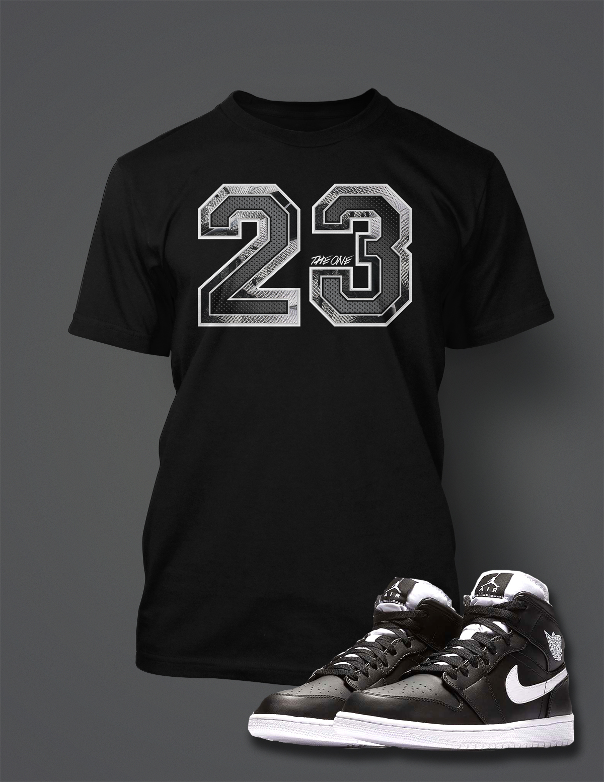 Mens 23 Tee Shirt to Match Retro J1 Shoe Graphic Sneaker Tee Big Tall Sm The One