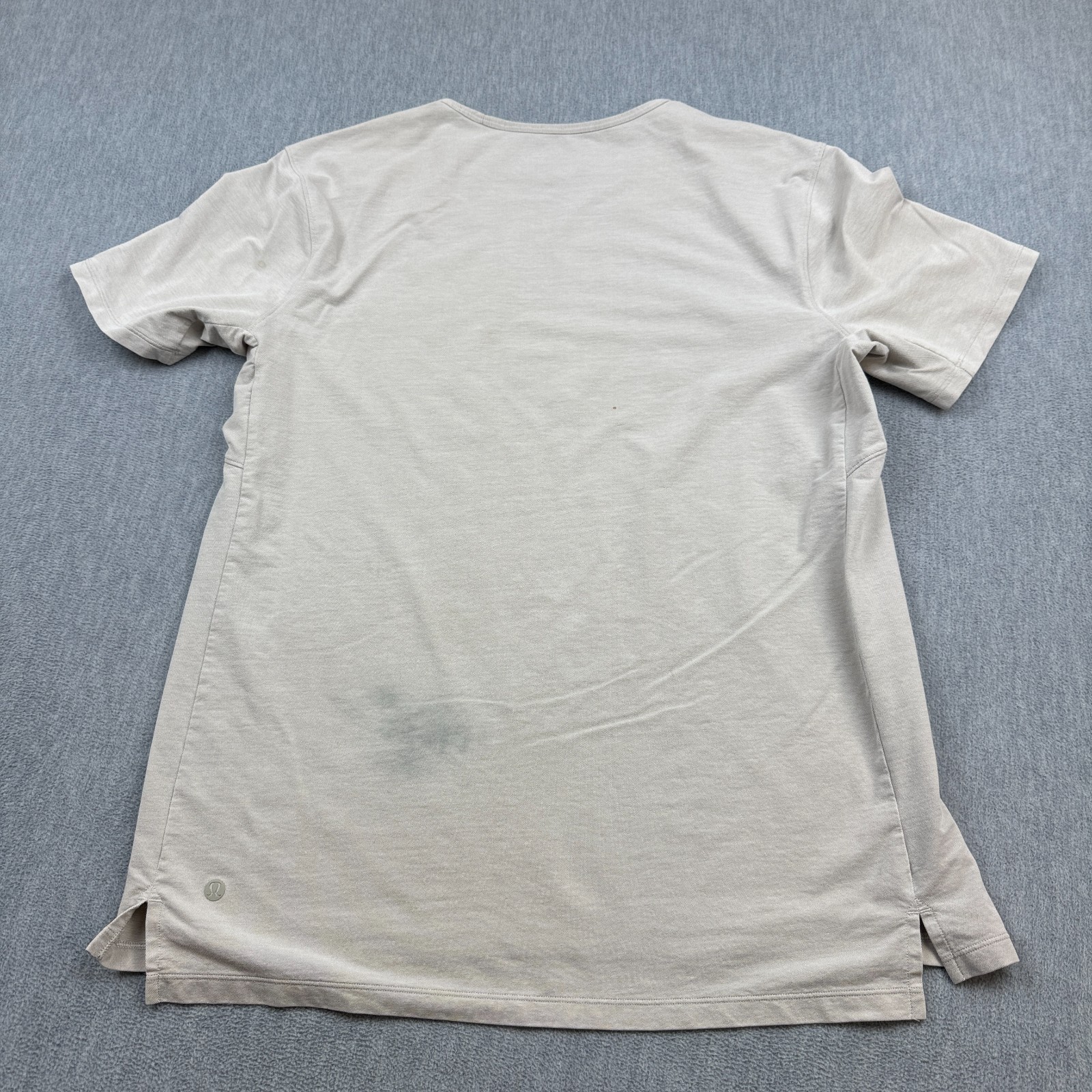 Lululemon Shirt Mens Large Beige Chest Pocket Relaxed Fit Oxford Crewneck Casual