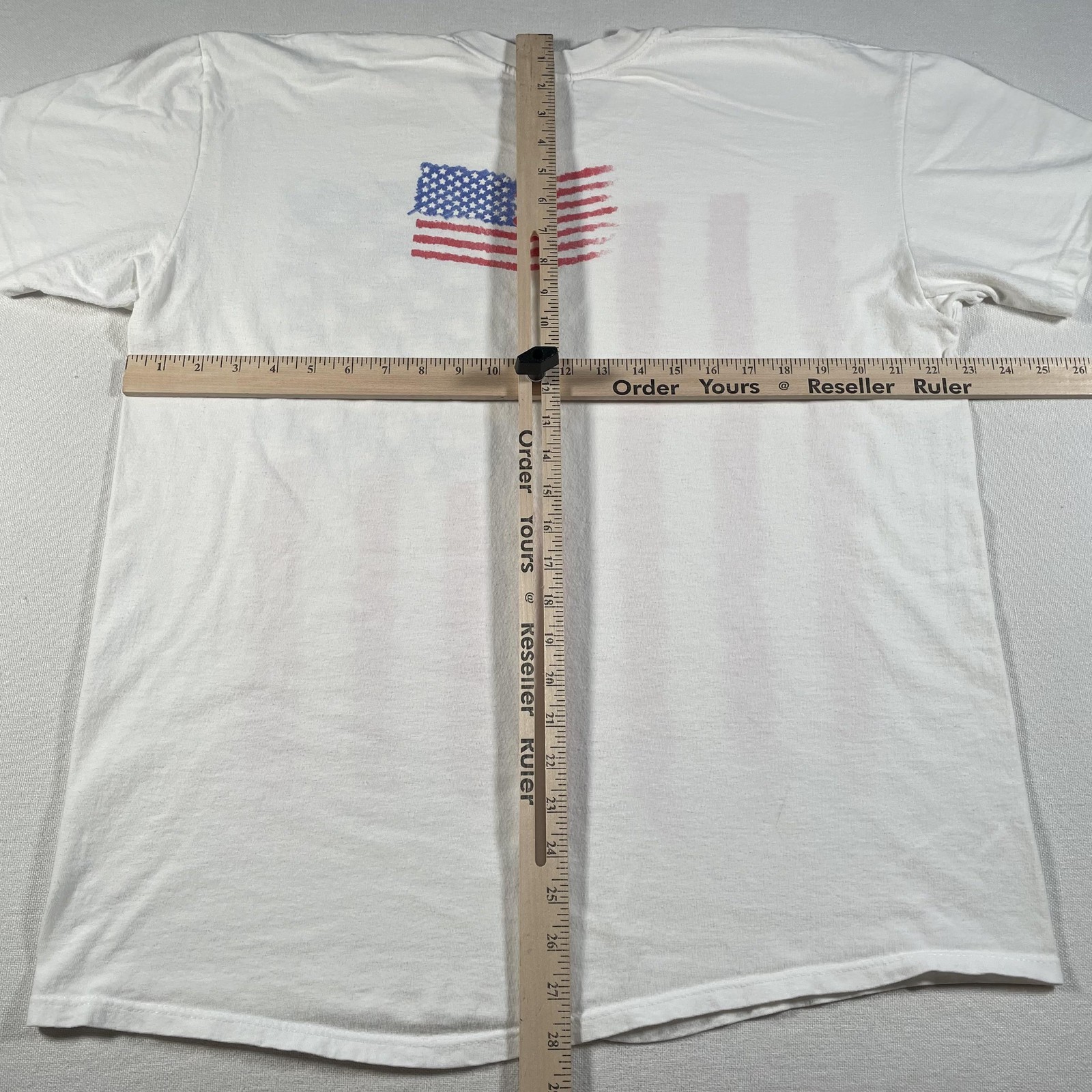Vintage American Flag Graphic Shirt Mens XL White Stedman Wild Oats 1990s USA
