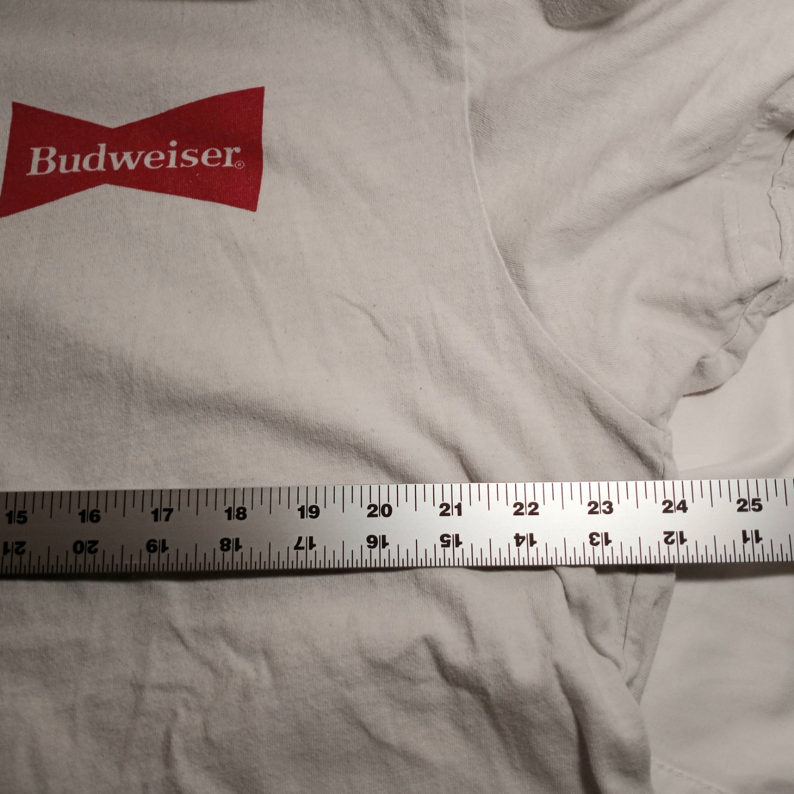 Vtg Budweiser Tagged Shirt 90s Maybe 80s 2XL Thin Distressed King Of Beers White