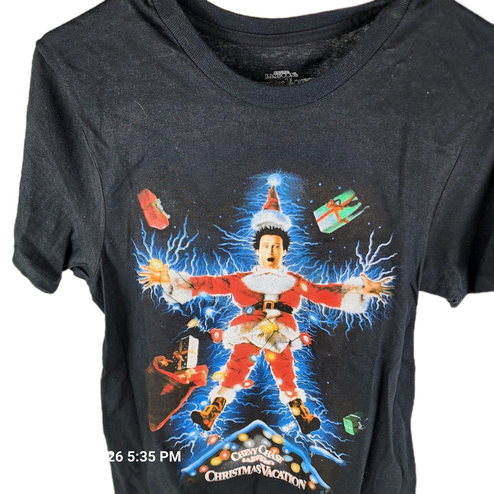 National Lampoon Christmas Vacation Graphic T-Shirt Black Men’s Small Hybrid New