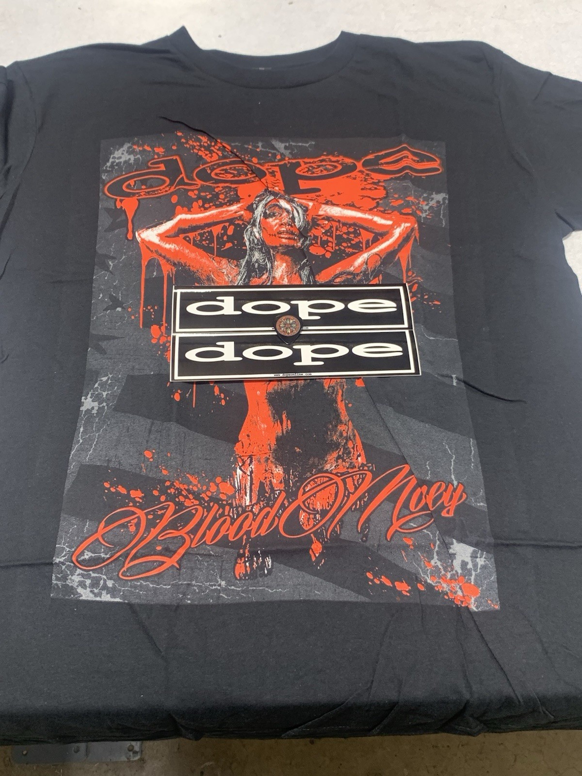 Dope Band Lot blood 💰Money Shirt XL Stickers + Reunion Guitar 🎸 Pick Edsel