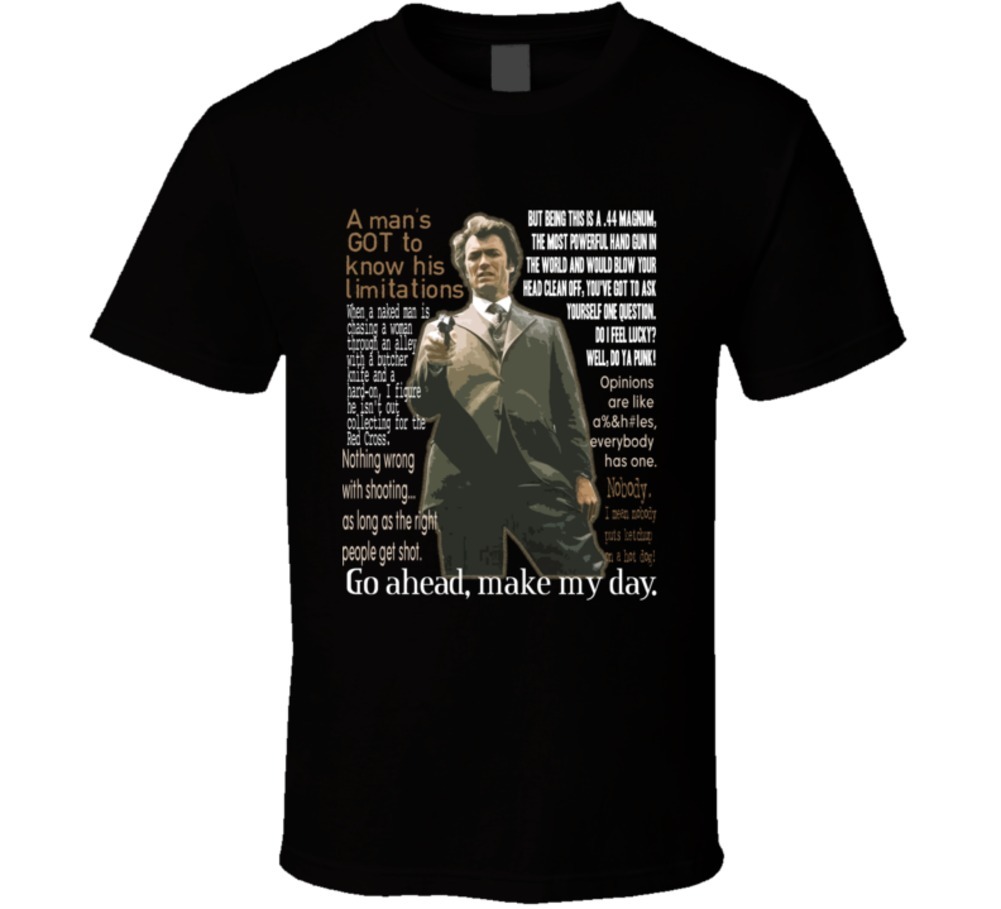 Dirty Harry Quotes Clint Eastwood movie action t shirt