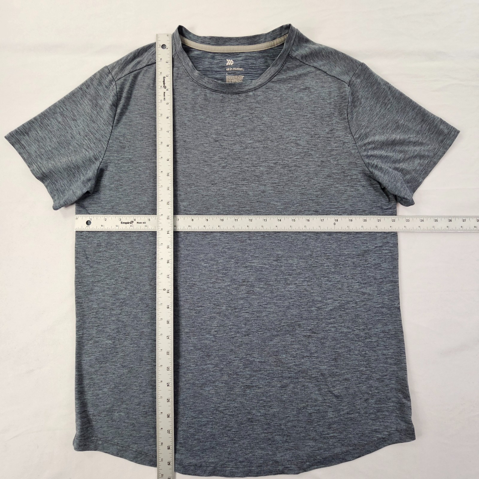 All in Motion Gray Short Sleeve Polyester Spandex Performance T-Shirt Men’s L