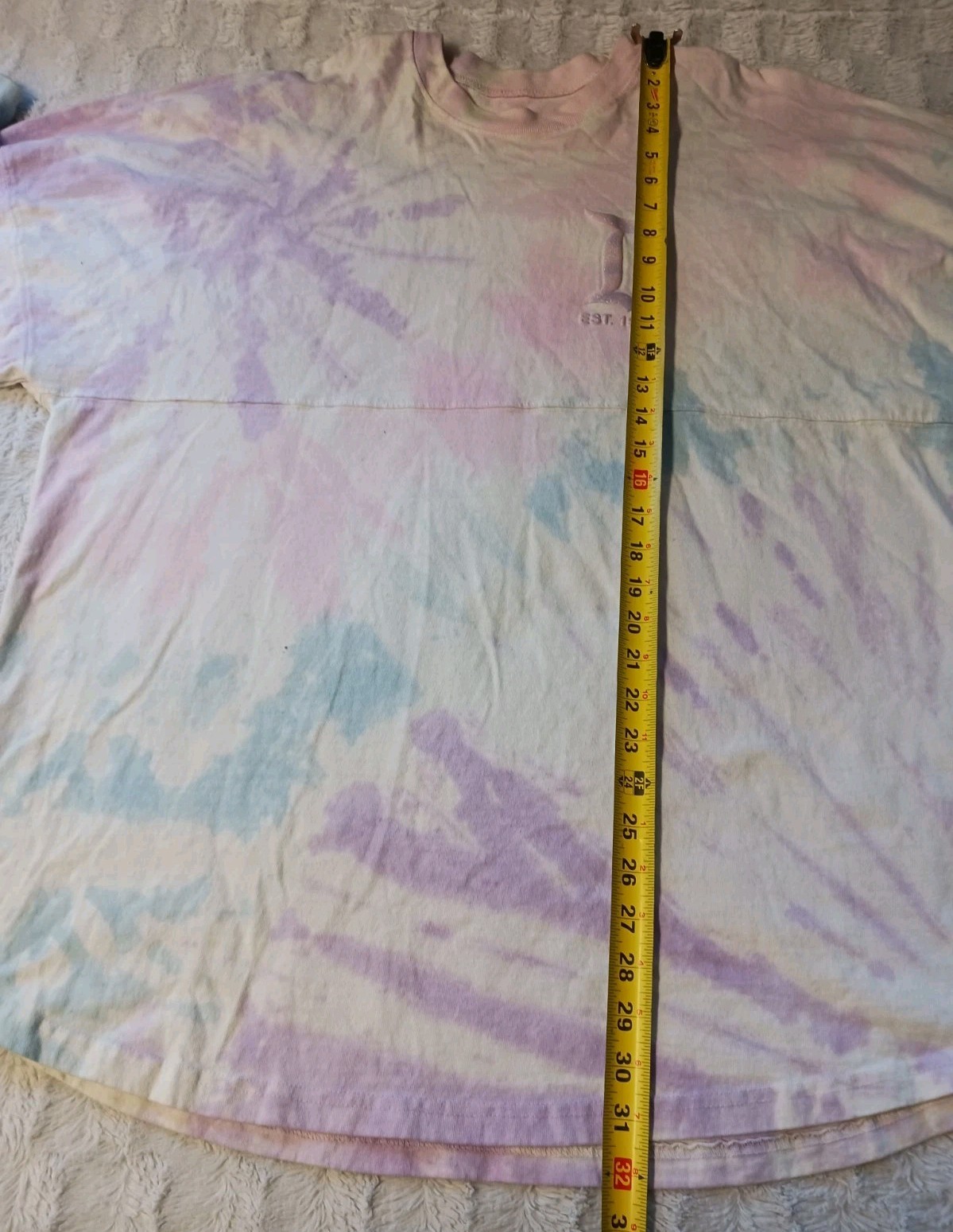 Disneyland Spirit Jersey T Shirt Adult XL Long Sleeve Pastel Pink/Purple Glitter