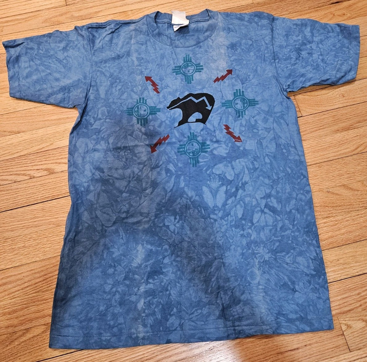 Vintage Andrea Bragg Single Stitch Blue Tie Dye Size Large