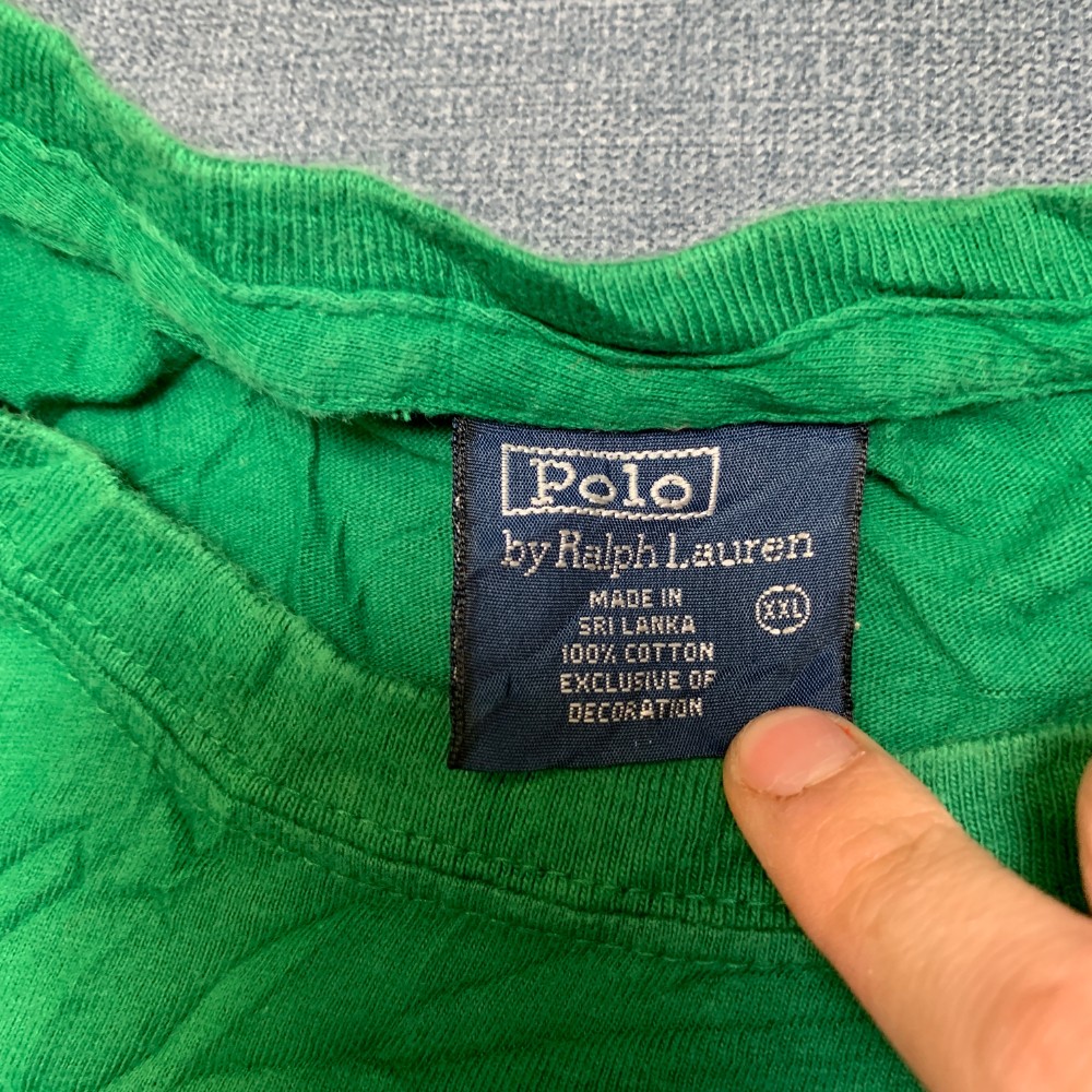 Polo By Ralph Lauren T Shirt Mens 2XL Green Cotton Crew Neck Pony Logo Pullover