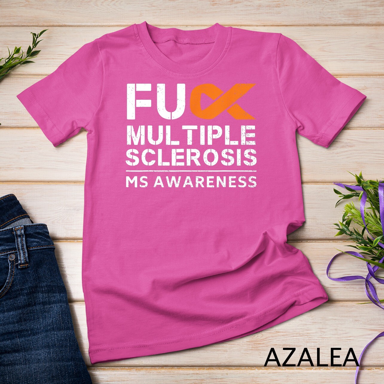 Multiple Sclerosis MS Awareness Support Ribbon Unisex T-shirt