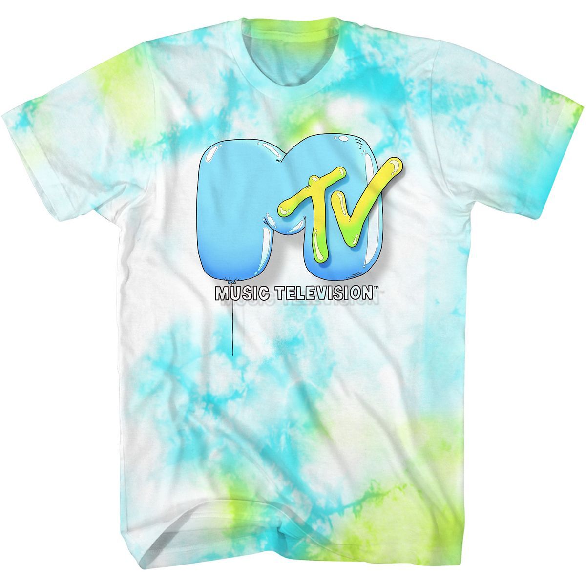 MTV Music Television 80s 90s Tie Dye Bubble Logo Mtv Tee Shirt New