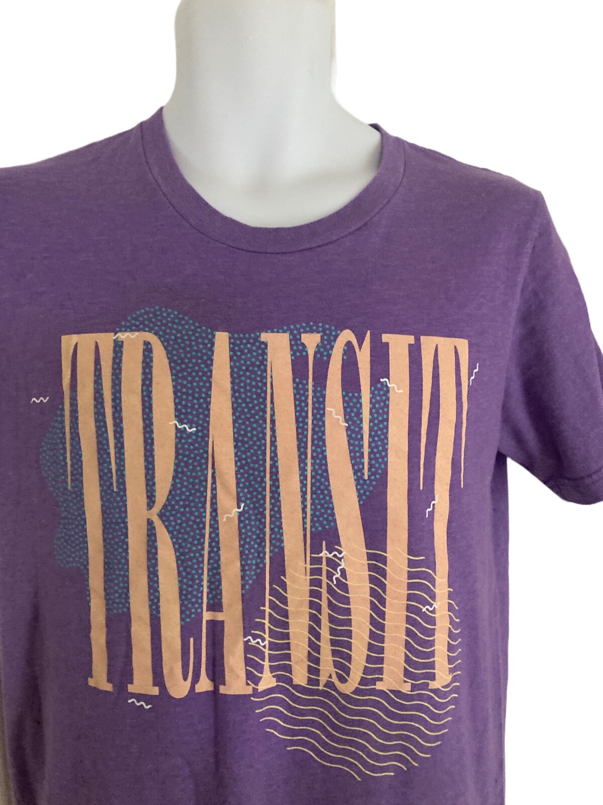 Transit T-Shirt Size M Purple Blue Coral Heather, Bella+Canvas, Short Sleeve Tee