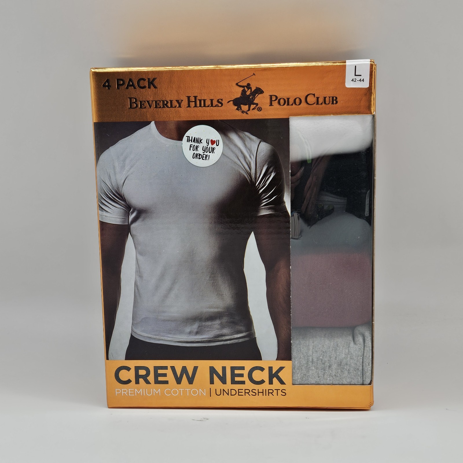 4 Pack BEVERLY HILLS POLO CLUB Men S M L XL Cotton Crew Neck T Shirts Assorted