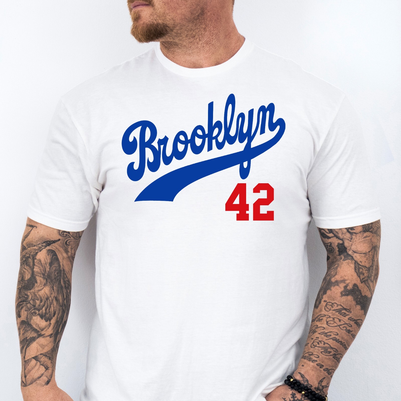 BROOKLYN 42 Baseball HOF themed Pre-Shrunk Ring Spun Cotton T-Shirt