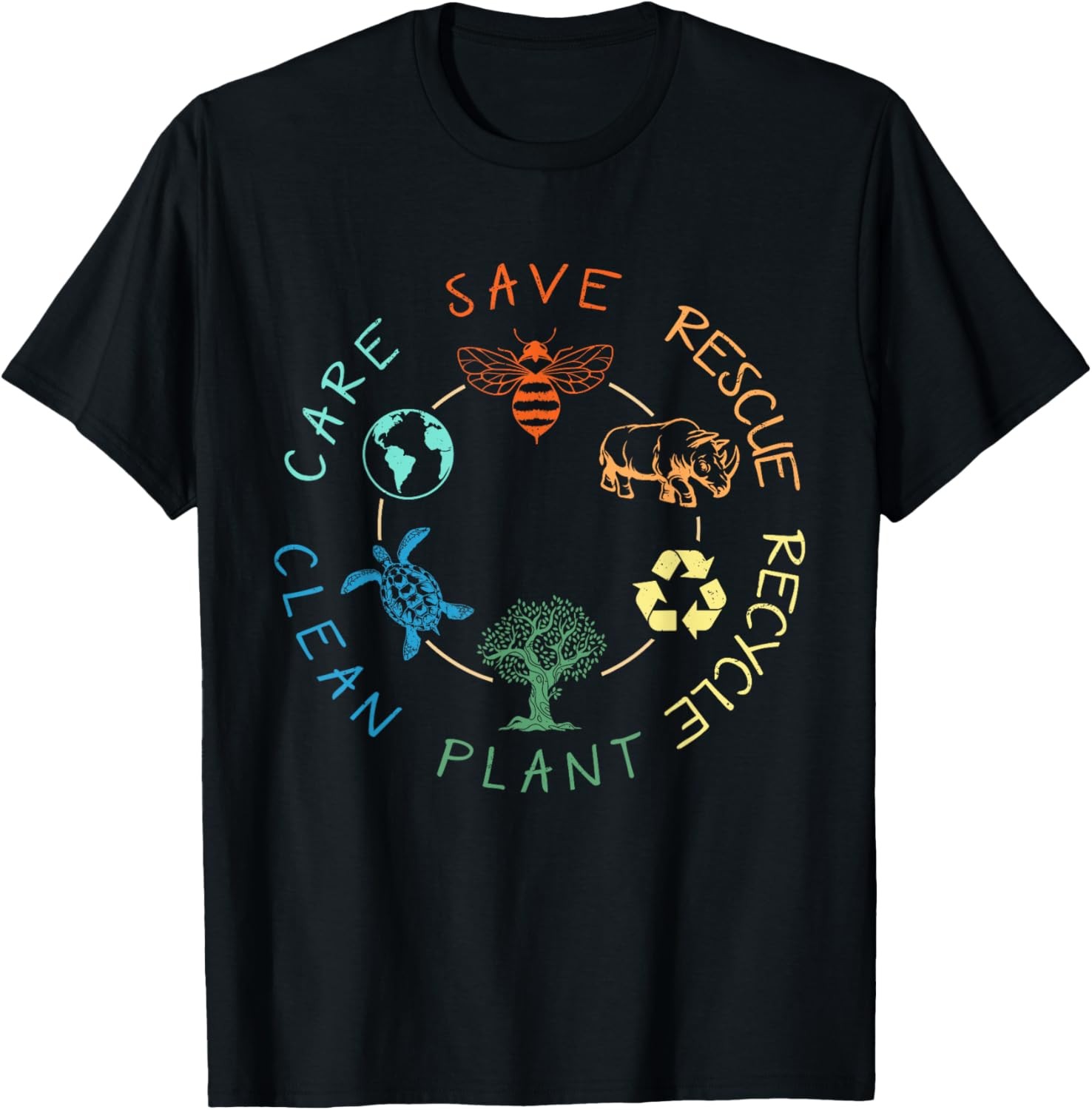 Save Bees Rescue Animals Recycle Plastic Earth Day T-Shirt