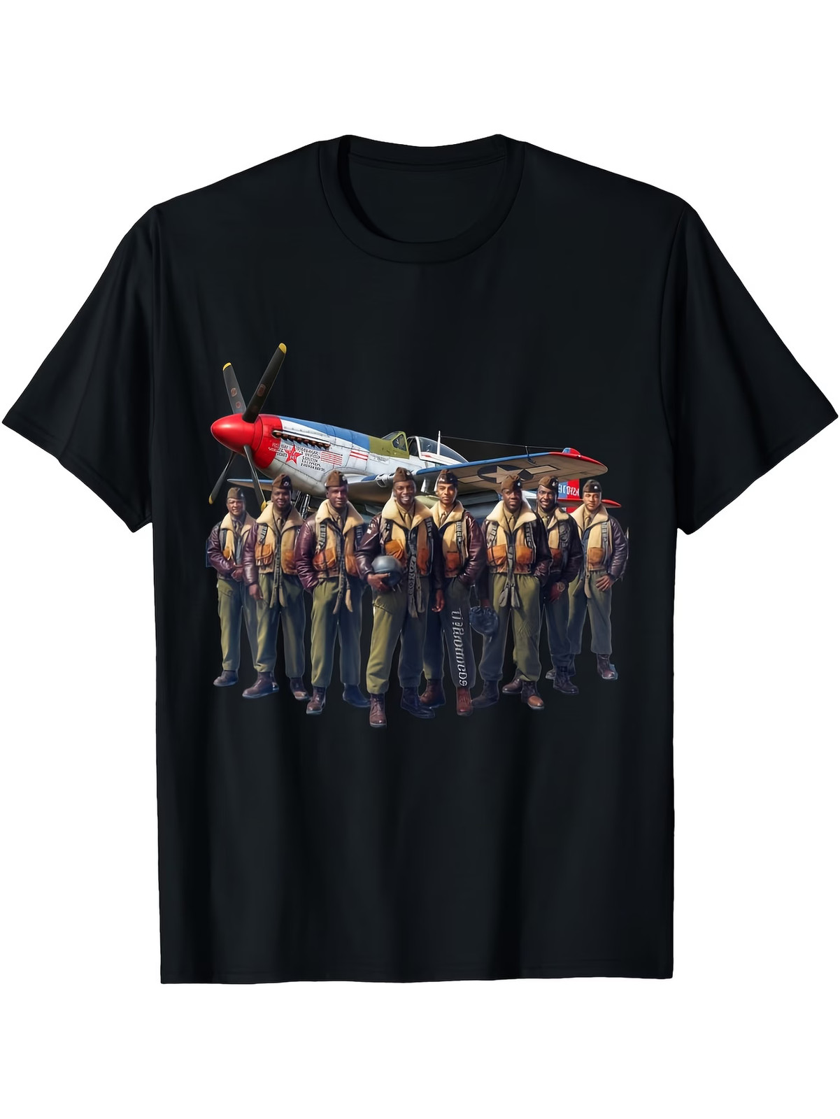 Tuskegee Red Tail Airmen Squadron 332Nd Fighter Group T-Shirt | Casual Crew Neck