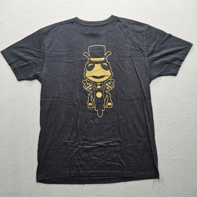 Enemy Ink Men’s Large Black Short Sleeve Bee Riding Motorcycle Graphic T-Shirt