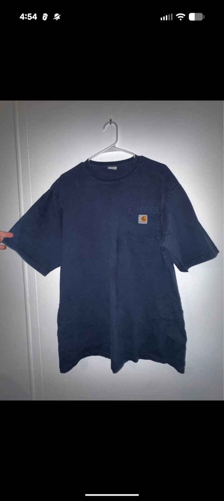 Carhartt Blue Cotton Knit Regular Fit Men’s Pocket Logo Crew Neck T-Shirt L