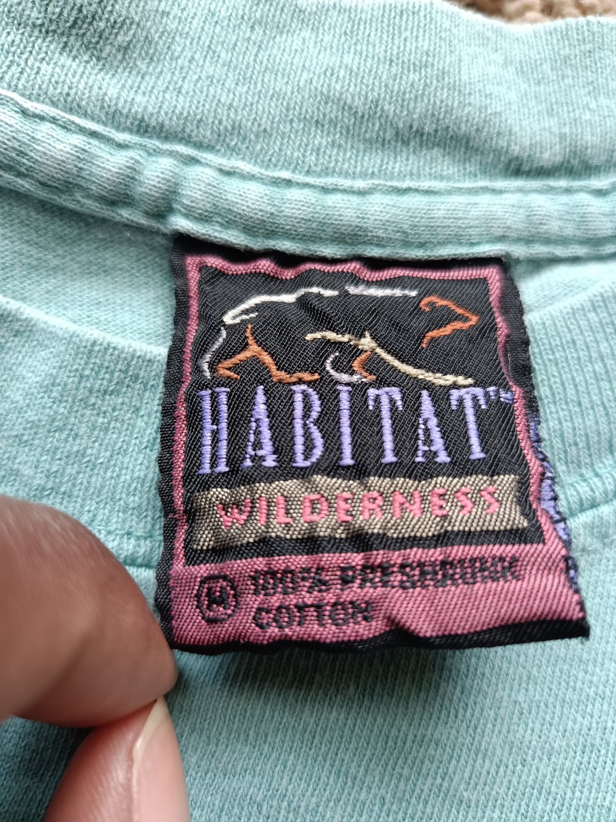 Vintage Habitat Wilderness T-Shirt Men’s Size Large All Over Print Animal Blue