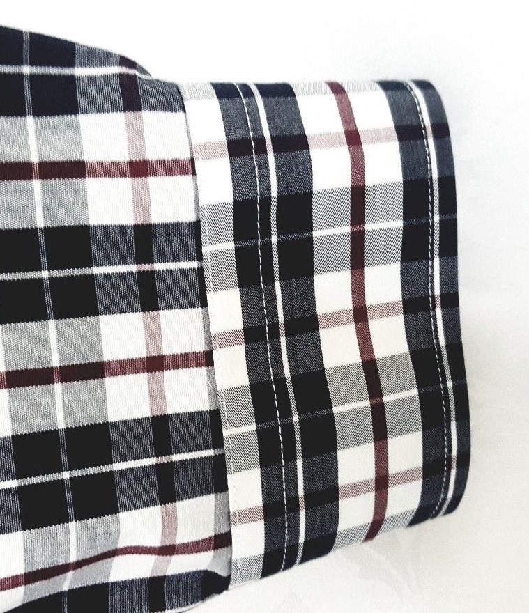Brooks Brothers Men Shirt Blue/White/Red Plaid Botton Front Non Iron 100% Cotton