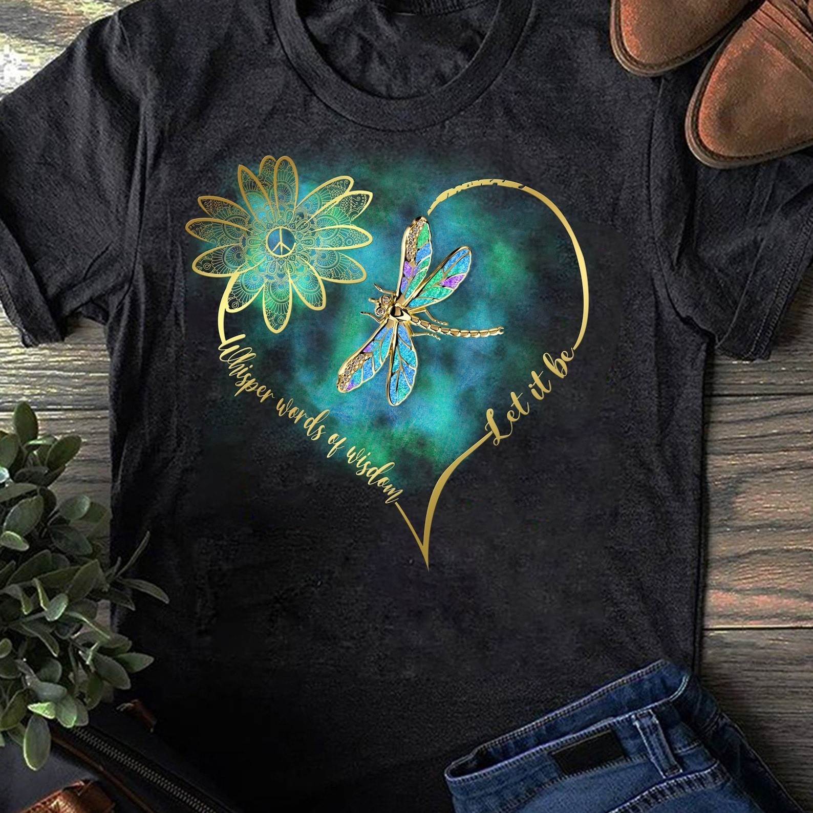 Whisper words of wisdom let peace signal let it be T-Shirt