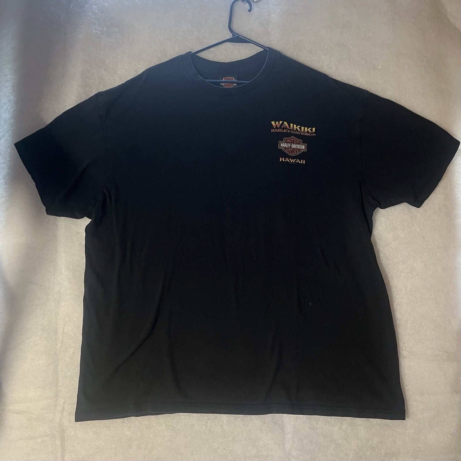 Harley Davidson Waikiki Hawaii Motorcycle Shirt Black Men’s Size 2XL