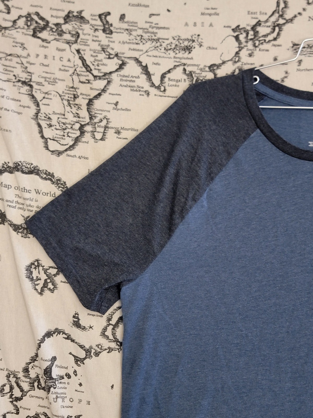 Sonoma Men’s XLT Raglan T-Shirt Short Sleeve Crew Neck Two-Tone Blue