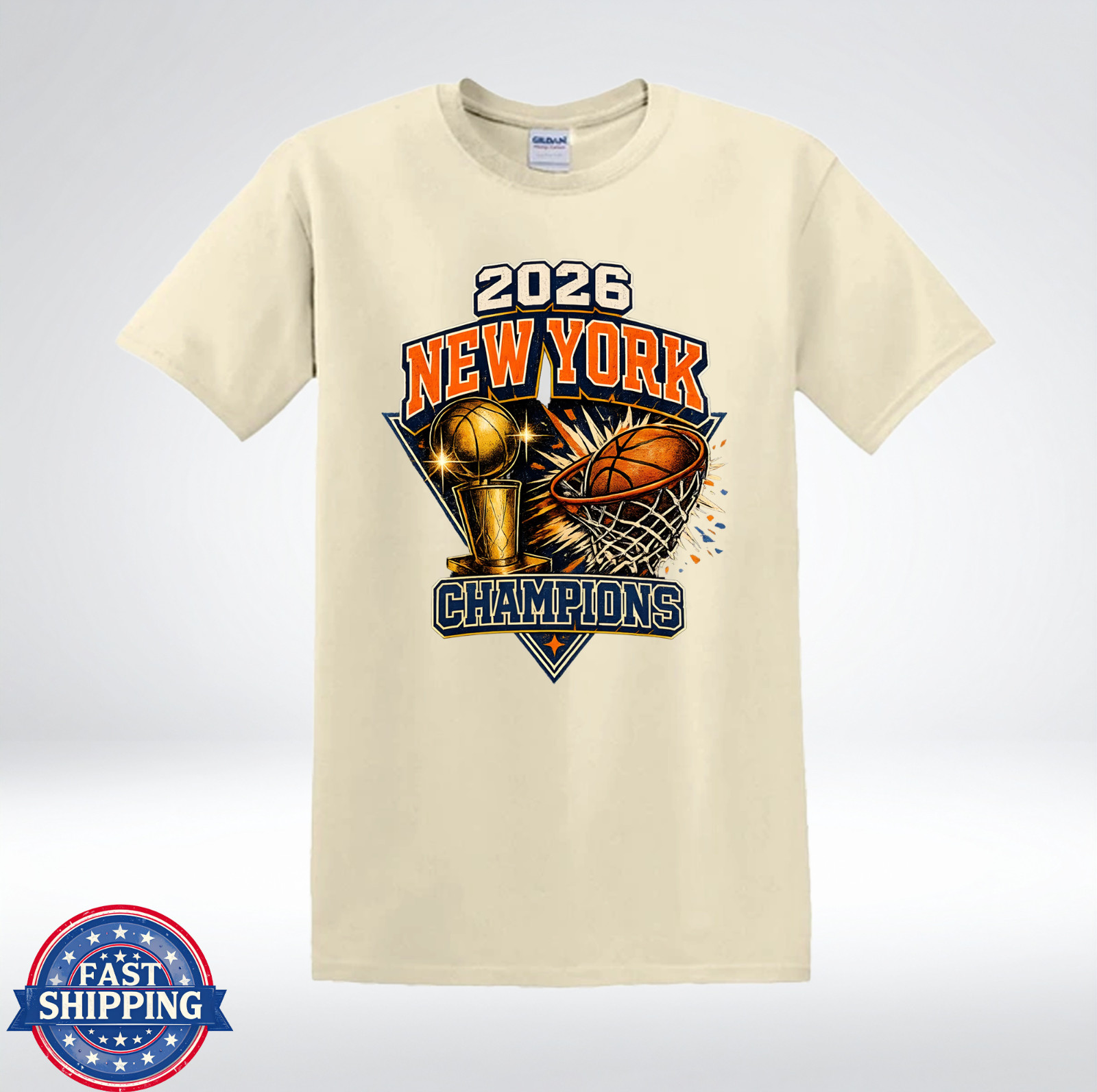 NYC Basketball Champions 2026 Victory Trophy Retro Sports T-Shirt