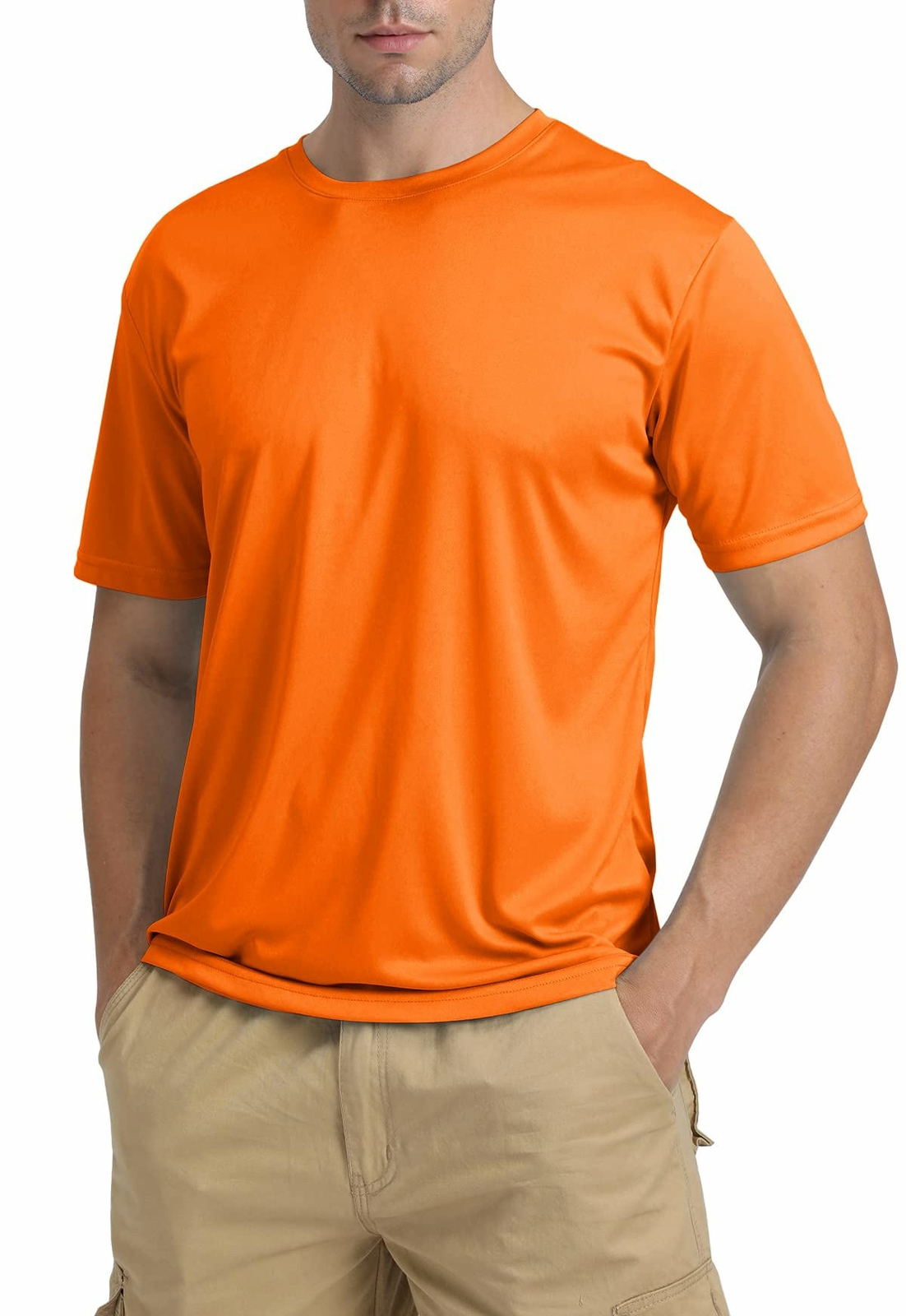 Men’s UPF50+ Short Sleeve T-Shirt Quick Dry Running Fishing Performance Tee Tops