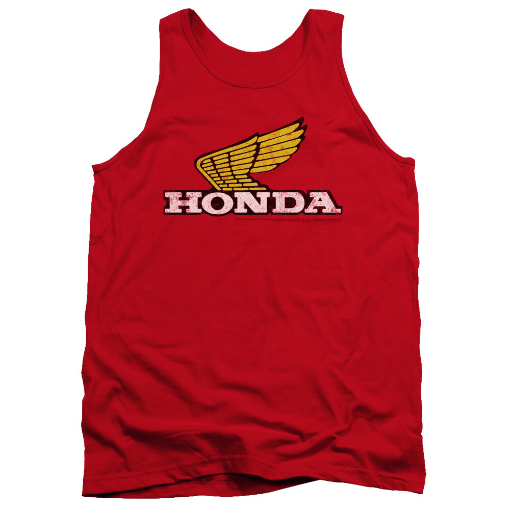 Honda Vintage Distressed Yellow Wing Logo Licensed Adult T-Shirt