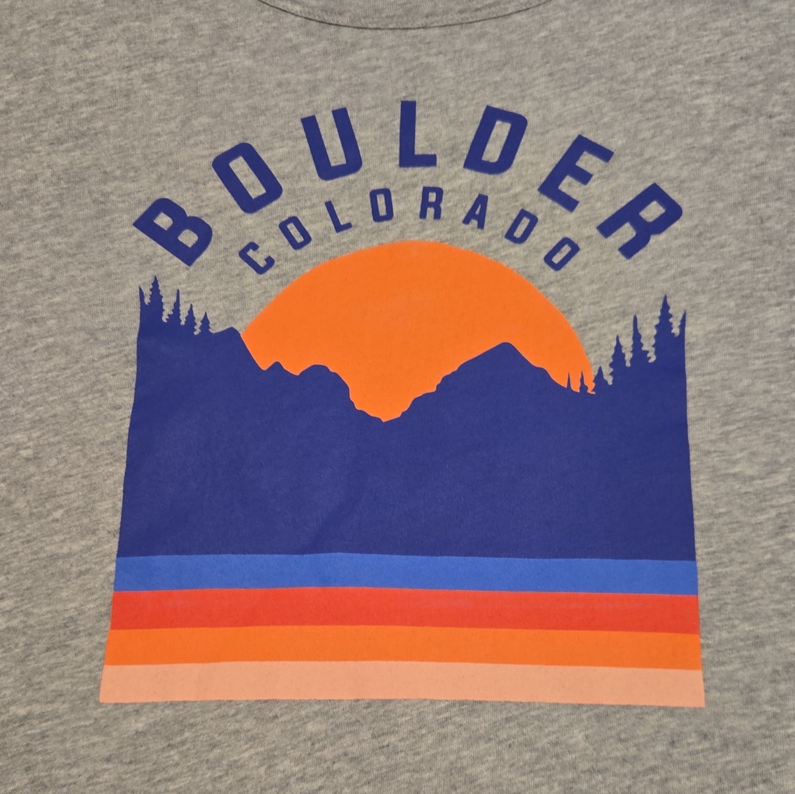 Old Navy Everywear Men’s XL Gray Crew Neck Short Sleeve Boulder Colorado Tee