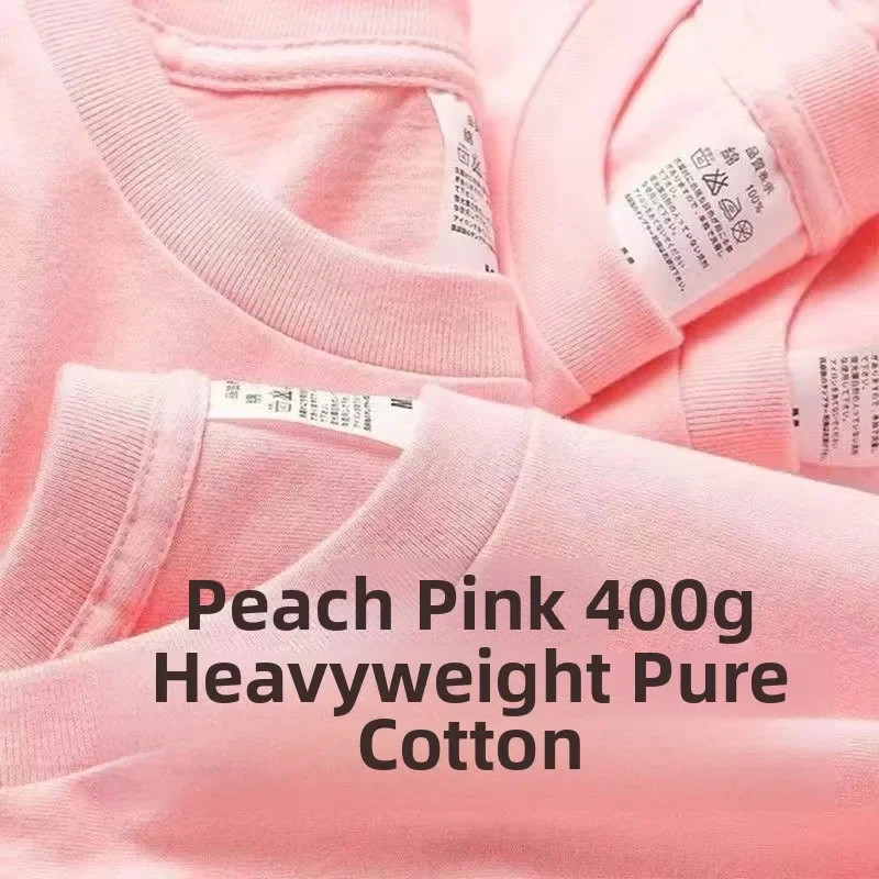 Unisex Heavyweight Pure Cotton Shirt Summer Loose Fit Breathable Casual Tee Gift