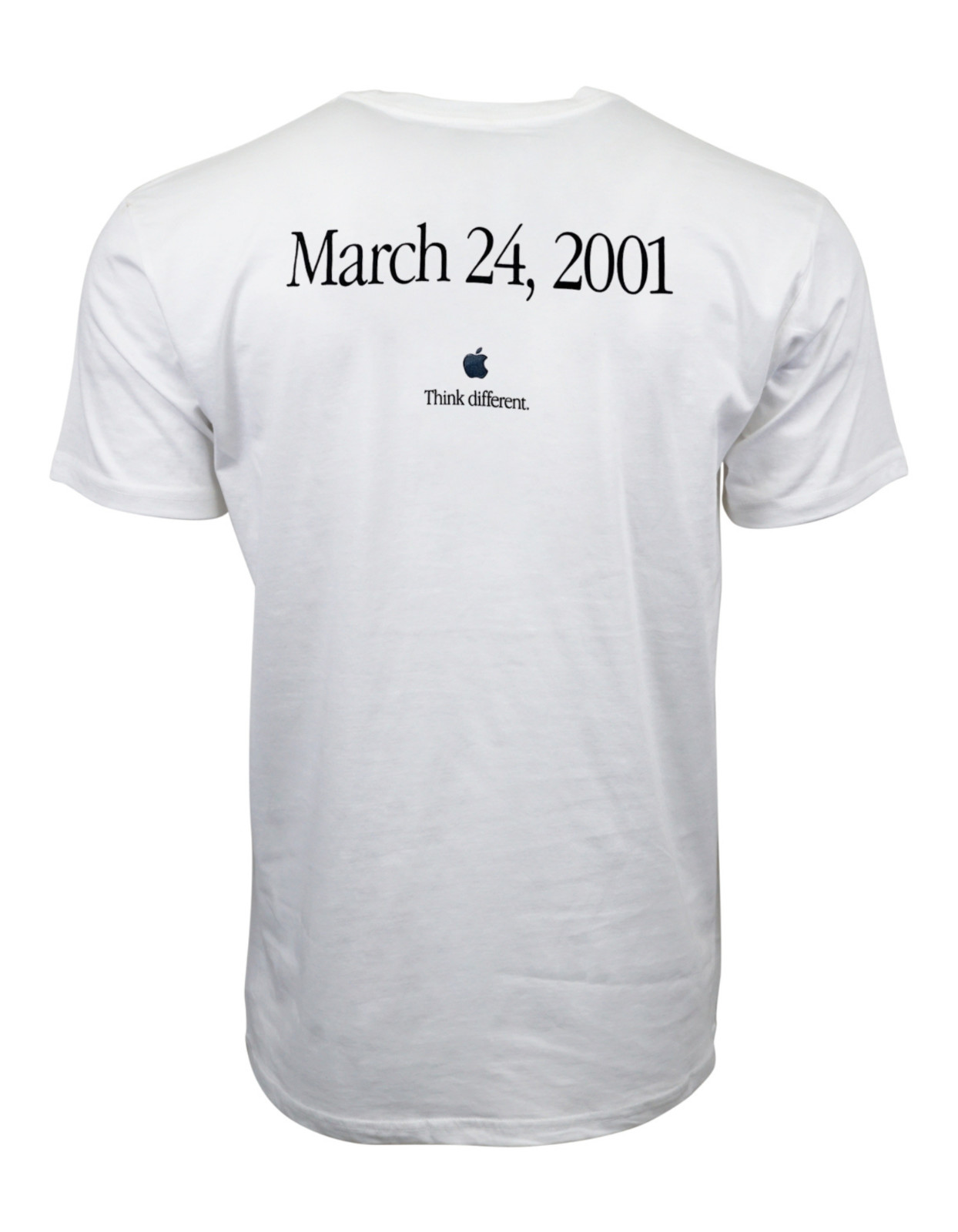 2001 APPLE X THE FUTURE IS HERE GRAPHIC WHITE T-SHIRT