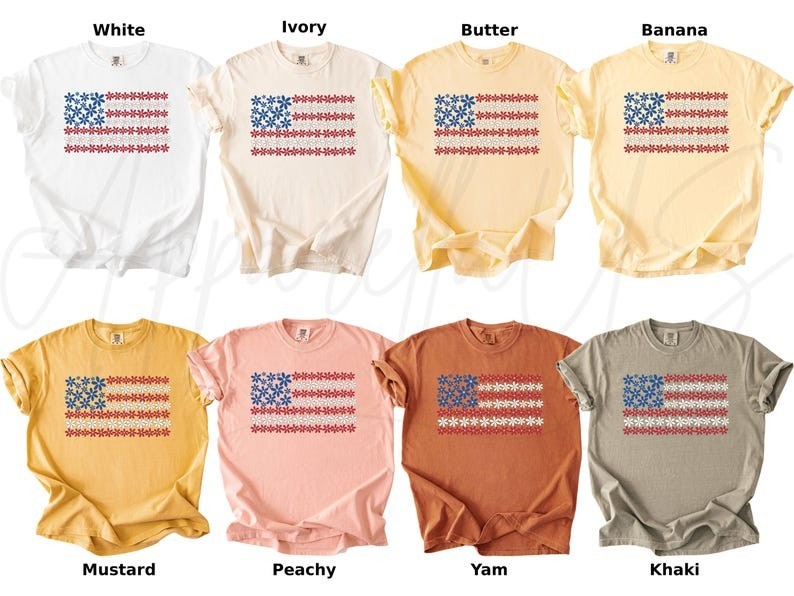 Comfort Colors Floral American Flag Shirt, 4th of July Shirt, Independence Day