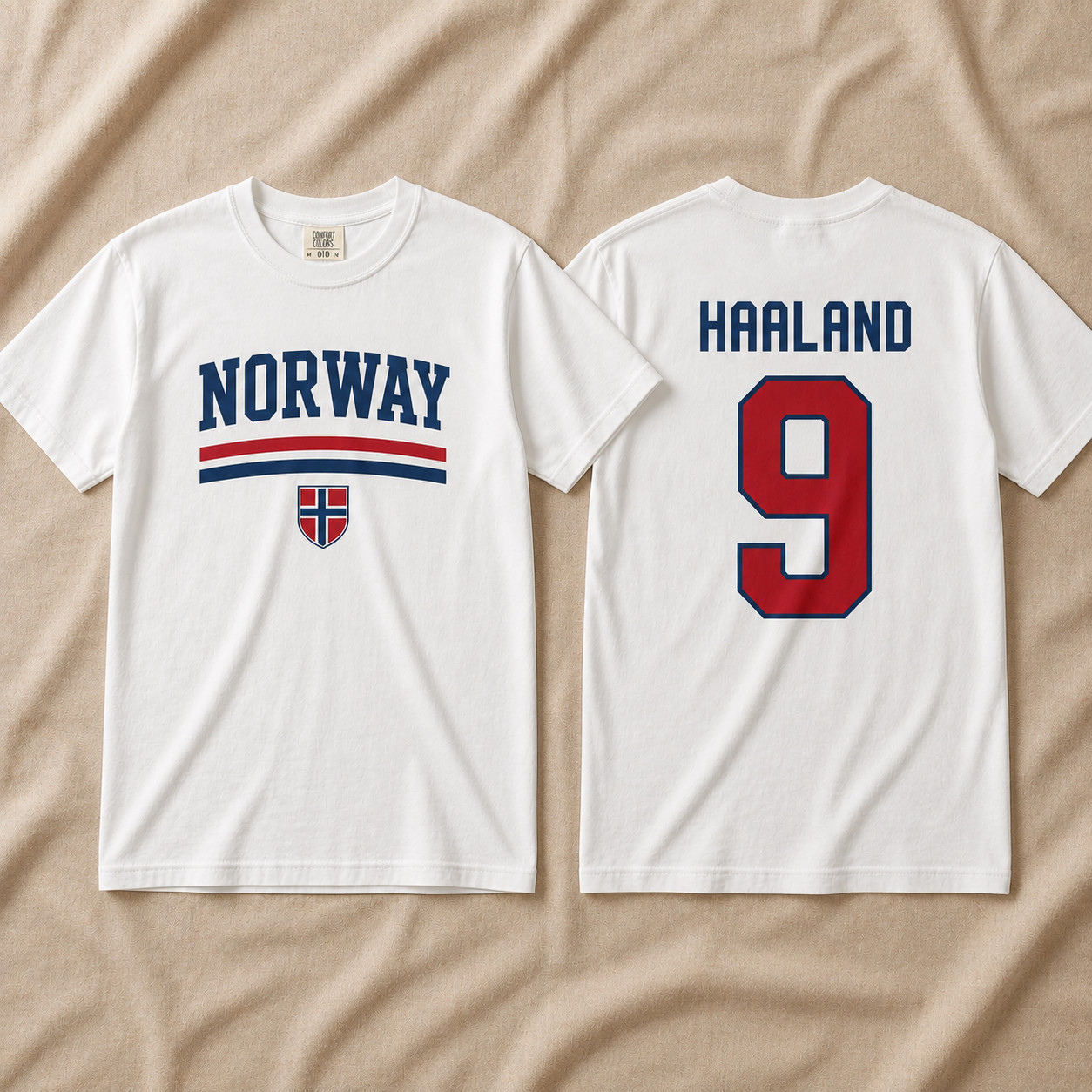 Comfort Colors Erling Haaland Norway Football Shirt Norway Soccer Jersey Norway
