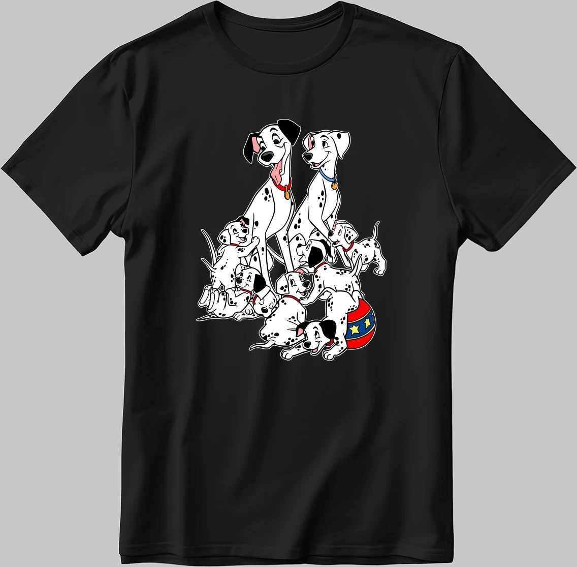 Disney 101 Dalmatians Characters Black T-Shirt