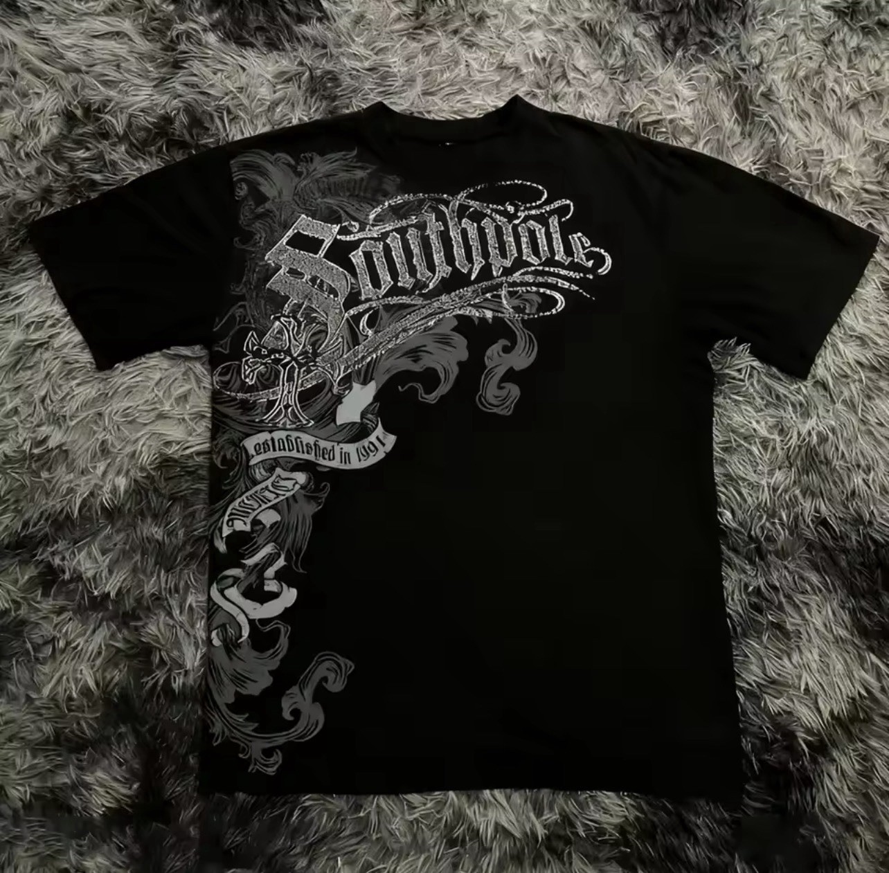 Mens Y2K Gothic Graphic T Shirt Streetwear South pole Tee Top