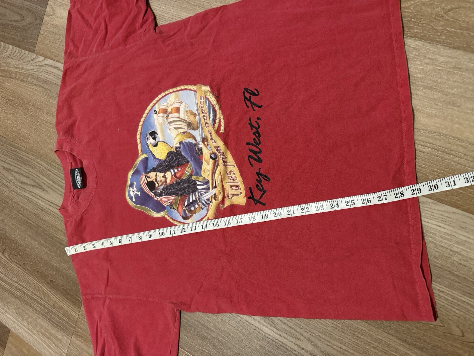Exist Sportsline Tales From The Tropics Red Size XL Pirate T Shirt Key West Fl