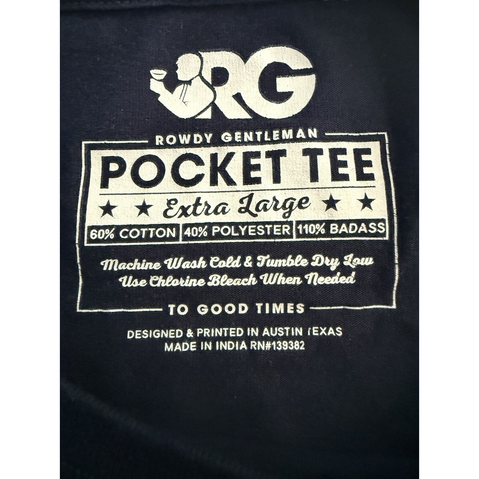 Rowdy Gentleman Natural Light Beer Pop Art Pocket T-Shirt XL Navy Blue