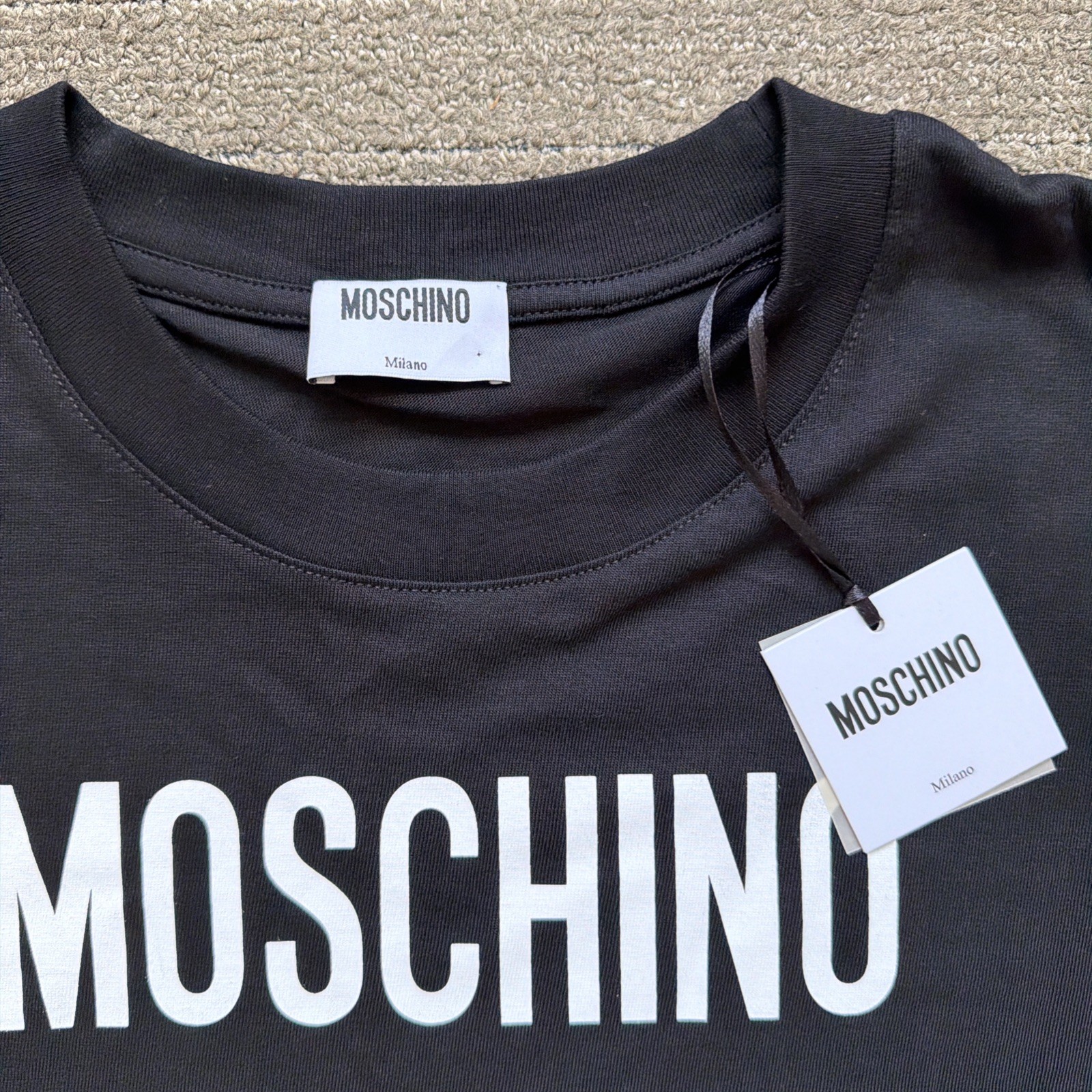 Moschino Coutoure Logo Milano Tee T-Shirt Men’s Black Size M