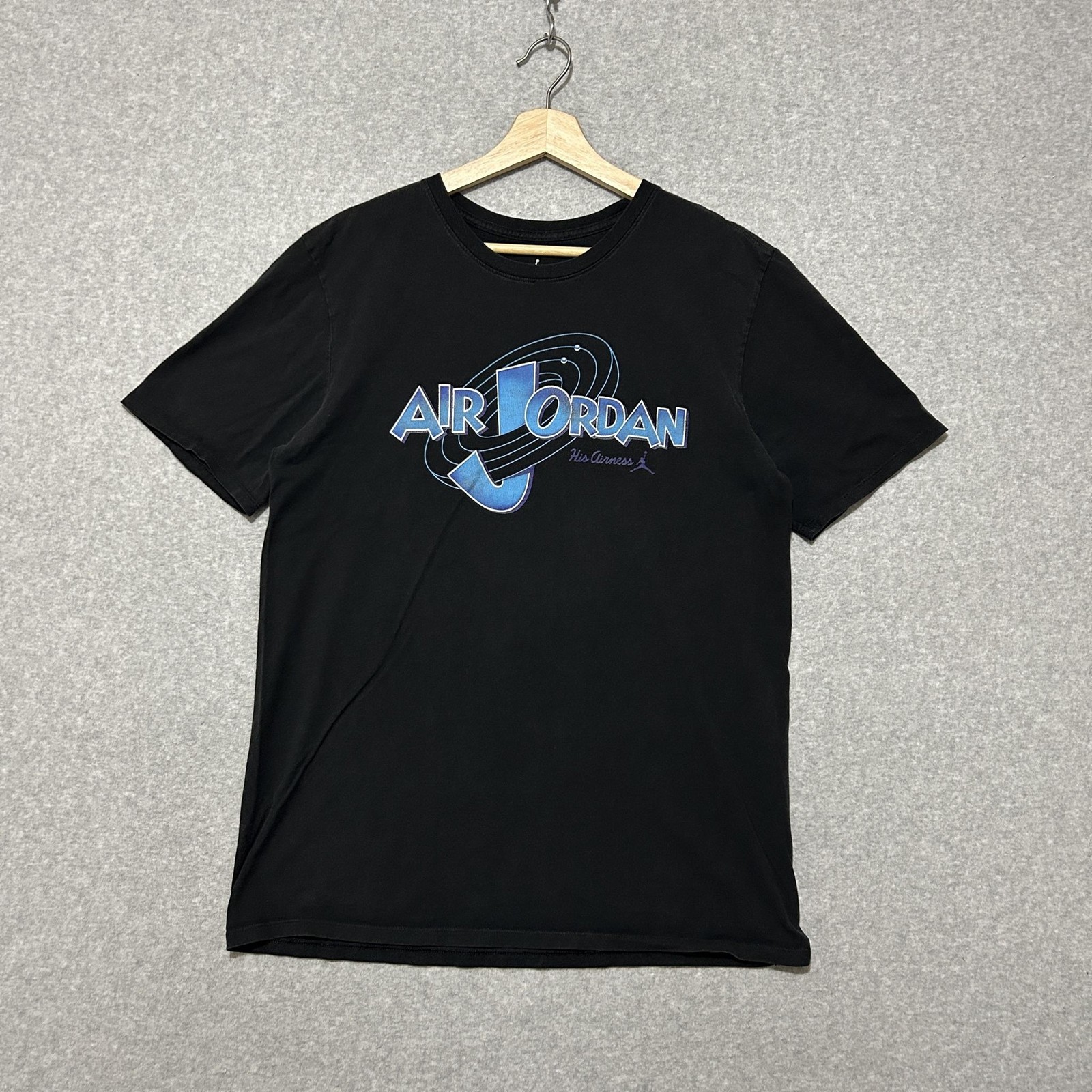 Jordan Shirt Mens L Black Air Jordan His Airness Graphic Basketball Tee Logo