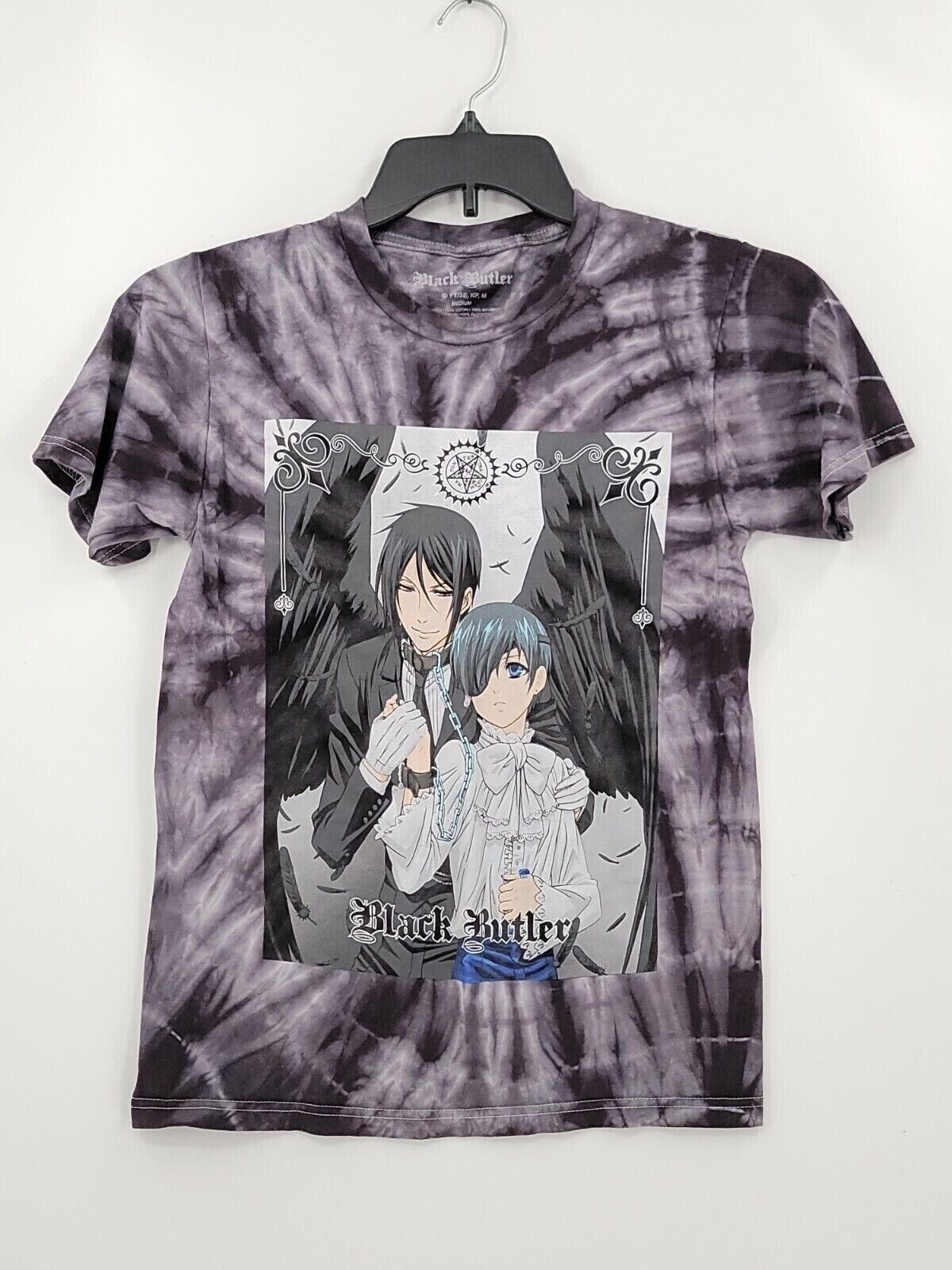 Black Butler T Shirt Womens Adult Size Med Gray Short Sleeves Graphic Tie Dye