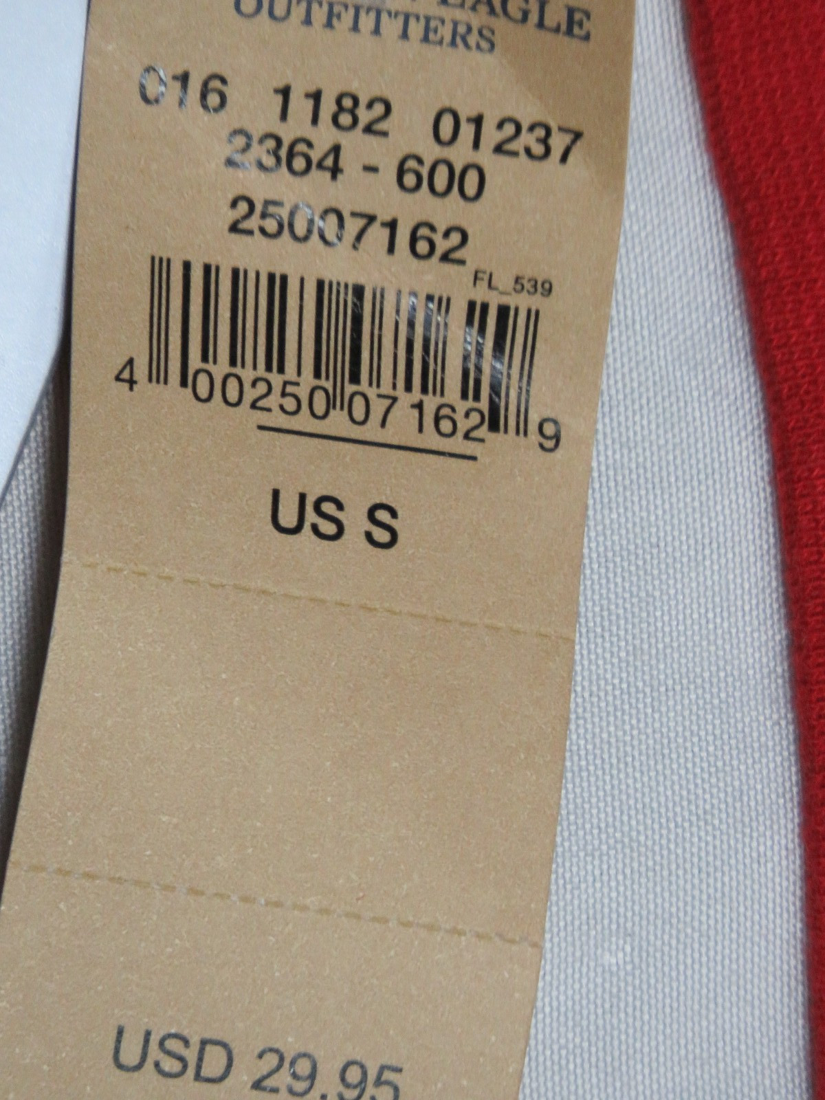 AMERICAN EAGLE MEN S RED LS TEE ACTIVE FLEX STRETCH USA FELT LOGO AEO NEW NWT