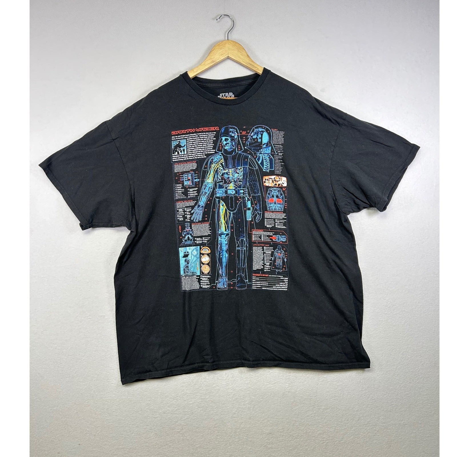 Star Wars Darth Vader Anatomy T Shirt Mens 3XL Black Graphic Tee