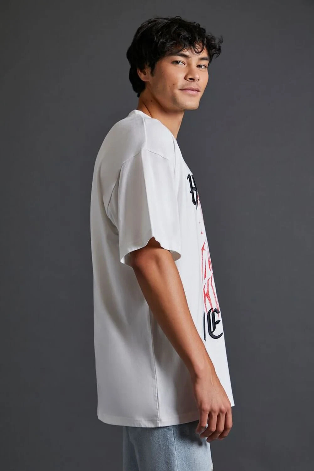 Forever 21 2XL Men’s T Shirt White Red Black Reaper Graphic Embroidered NWT