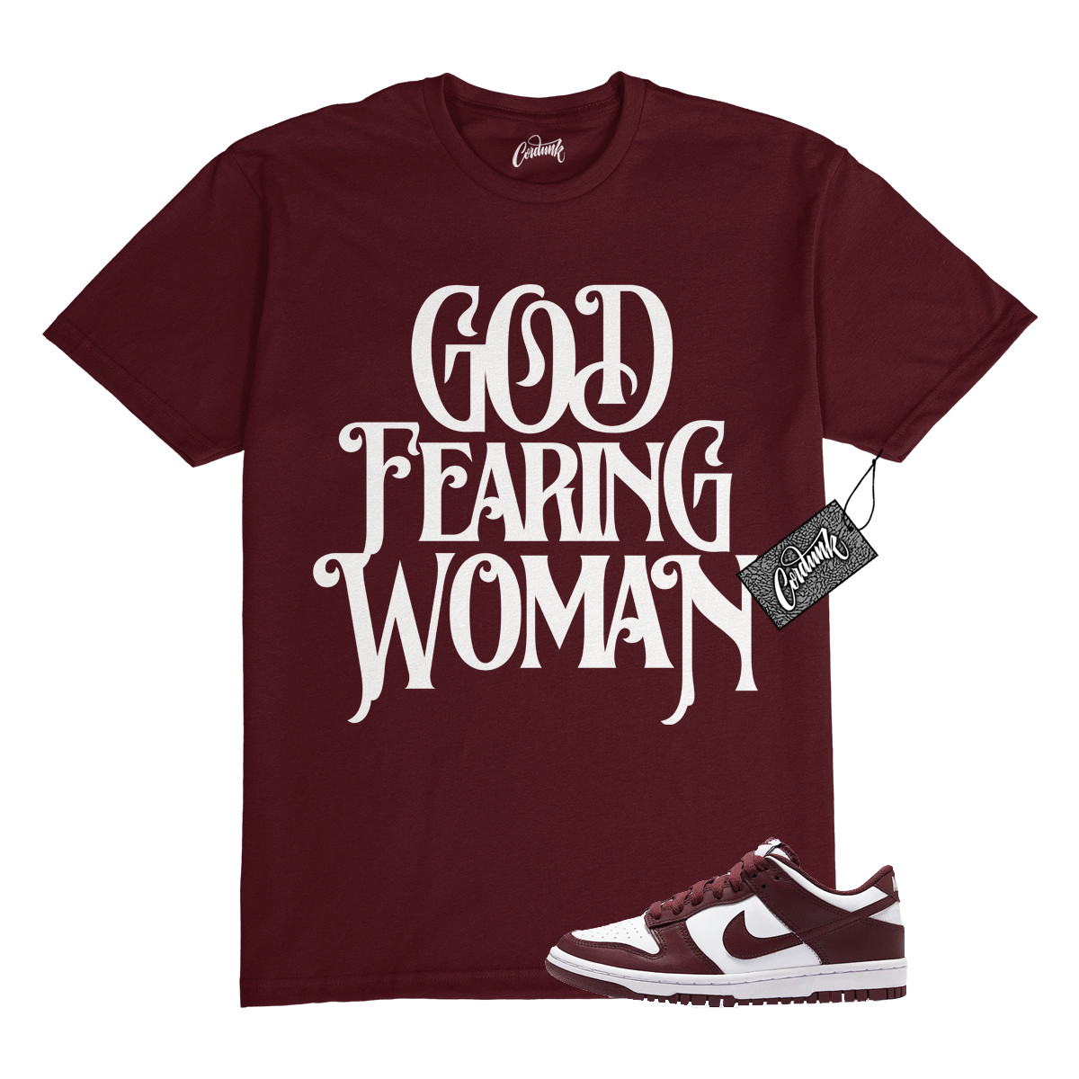 Dunk Team Red White Low Maroon Burgundy T Shirt Match GFW
