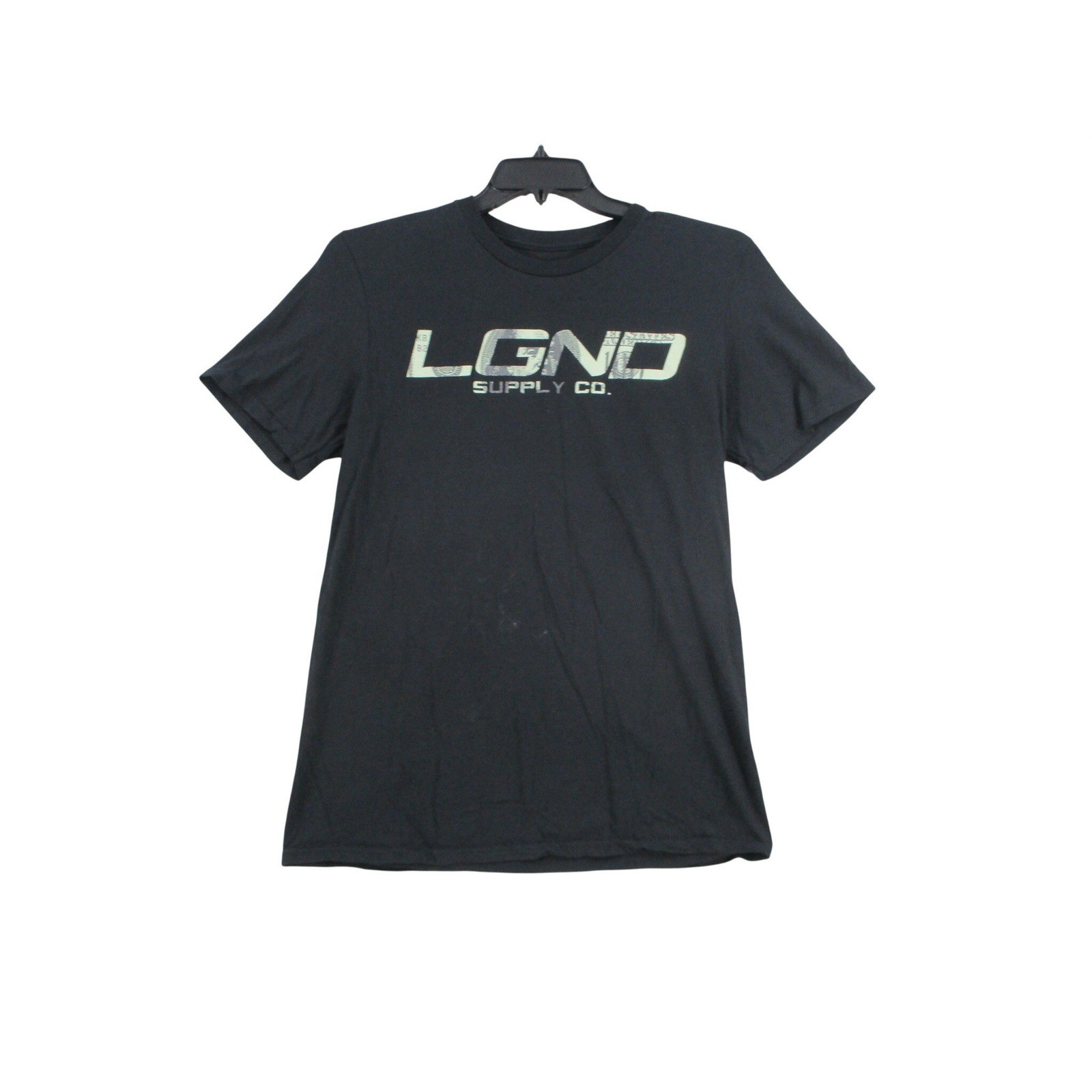 LGND Supply Co Mens Graphic T-Shirt Black Short Sleeve Money Logo Size Medium